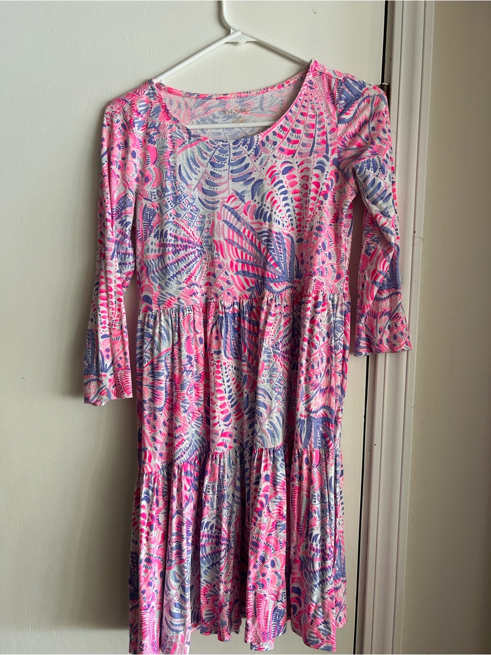Lilly Pulitzer Pink & Blue Printed Tiered Dress
